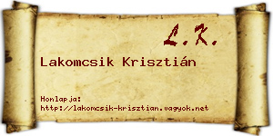 Lakomcsik Krisztián névjegykártya